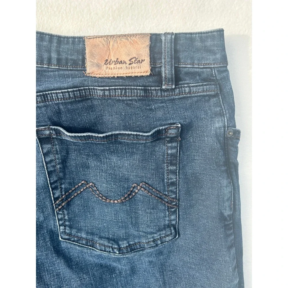 Urban Star Mens Premium Apparel Straight Leg Jeans Dark Wash Blue 36x34